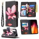 For Xiaomi Redmi Note 8T Colored Drawing Pattern Zipper Horizontal Flip Leather Case with Holder & Card Slots & Wallet(Lotus) - 1