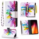 For Xiaomi Redmi Note 8T Colored Drawing Pattern Zipper Horizontal Flip Leather Case with Holder & Card Slots & Wallet(Sun Flower) - 1