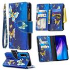 For Xiaomi Redmi Note 8 Colored Drawing Pattern Zipper Horizontal Flip Leather Case with Holder & Card Slots & Wallet(Gold Butterfly) - 1