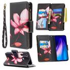 For Xiaomi Redmi Note 8 Colored Drawing Pattern Zipper Horizontal Flip Leather Case with Holder & Card Slots & Wallet(Lotus) - 1