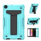 For Samsung Galaxy Tab A8.0 (2019) T290 T-shaped Bracket Contrast Color Shockproof PC + Silicone Flat Protective Case(Mint Green+Black) - 1