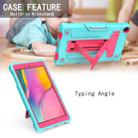 For Samsung Galaxy Tab A8.0 (2019) T290 T-shaped Bracket Contrast Color Shockproof PC + Silicone Flat Protective Case(Mint Green+Rose Red) - 3