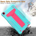 For Samsung Galaxy Tab A8.0 (2019) T290 T-shaped Bracket Contrast Color Shockproof PC + Silicone Flat Protective Case(Mint Green+Rose Red) - 4