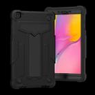 For Samsung Galaxy Tab A8.0 (2019) T290 T-shaped Bracket Contrast Color Shockproof PC + Silicone Flat Protective Case(Black+Black) - 2