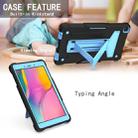 For Samsung Galaxy Tab A8.0 (2019) T290 T-shaped Bracket Contrast Color Shockproof PC + Silicone Flat Protective Case(Black+Blue) - 3