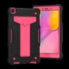 For Samsung Galaxy Tab A8.0 (2019) T290 T-shaped Bracket Contrast Color Shockproof PC + Silicone Flat Protective Case(Black+Rose Red) - 2