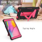 For Samsung Galaxy Tab A8.0 (2019) T290 T-shaped Bracket Contrast Color Shockproof PC + Silicone Flat Protective Case(Black+Rose Red) - 3