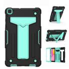 For Samsung Galaxy Tab A8.0 (2019) T290 T-shaped Bracket Contrast Color Shockproof PC + Silicone Flat Protective Case(Black+Mint Geen) - 1
