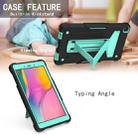 For Samsung Galaxy Tab A8.0 (2019) T290 T-shaped Bracket Contrast Color Shockproof PC + Silicone Flat Protective Case(Black+Mint Geen) - 3