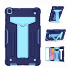 For Samsung Galaxy Tab A8.0 (2019) T290 T-shaped Bracket Contrast Color Shockproof PC + Silicone Flat Protective Case(Navy+Blue) - 1