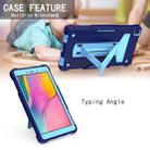 For Samsung Galaxy Tab A8.0 (2019) T290 T-shaped Bracket Contrast Color Shockproof PC + Silicone Flat Protective Case(Navy+Blue) - 3