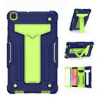 For Samsung Galaxy Tab A8.0 (2019) T290 T-shaped Bracket Contrast Color Shockproof PC + Silicone Flat Protective Case(Navy+Green) - 1