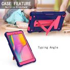 For Samsung Galaxy Tab A8.0 (2019) T290 T-shaped Bracket Contrast Color Shockproof PC + Silicone Flat Protective Case(Navy+Rose Red) - 3