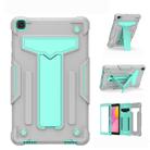 For Samsung Galaxy Tab A8.0 (2019) T290 T-shaped Bracket Contrast Color Shockproof PC + Silicone Flat Protective Case(Grey+Mint Green) - 1