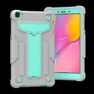 For Samsung Galaxy Tab A8.0 (2019) T290 T-shaped Bracket Contrast Color Shockproof PC + Silicone Flat Protective Case(Grey+Mint Green) - 2