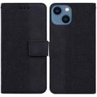For iPhone 15 Geometric Embossed Leather Phone Case(Black) - 1