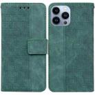 For iPhone 15 Pro Max Geometric Embossed Leather Phone Case(Green) - 1