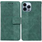 For iPhone 15 Pro Geometric Embossed Leather Phone Case(Green) - 1