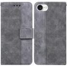 For iPhone SE 2024 Geometric Embossed Leather Phone Case(Grey) - 1