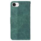 For iPhone SE 2024 Geometric Embossed Leather Phone Case(Green) - 3