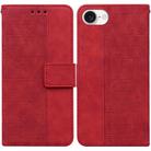 For iPhone SE 2024 Geometric Embossed Leather Phone Case(Red) - 1