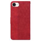 For iPhone SE 2024 Geometric Embossed Leather Phone Case(Red) - 3