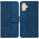 For iPhone 16 Geometric Embossed Leather Phone Case(Blue) - 1