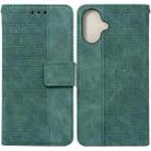 For iPhone 16 Geometric Embossed Leather Phone Case(Green) - 1