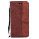 For iPhone 16 Plus Geometric Embossed Leather Phone Case(Brown) - 3