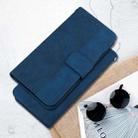 For iPhone 16 Plus Geometric Embossed Leather Phone Case(Blue) - 2