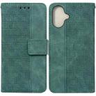 For iPhone 16 Plus Geometric Embossed Leather Phone Case(Green) - 1