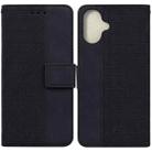 For iPhone 16 Plus Geometric Embossed Leather Phone Case(Black) - 1