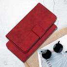 For iPhone 16 Plus Geometric Embossed Leather Phone Case(Red) - 2