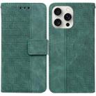 For iPhone 16 Pro Geometric Embossed Leather Phone Case(Green) - 1