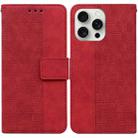 For iPhone 16 Pro Geometric Embossed Leather Phone Case(Red) - 1