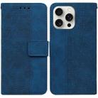 For iPhone 16 Pro Max Geometric Embossed Leather Phone Case(Blue) - 1