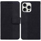 For iPhone 16 Pro Max Geometric Embossed Leather Phone Case(Black) - 1