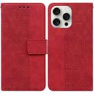 For iPhone 16 Pro Max Geometric Embossed Leather Phone Case(Red) - 1