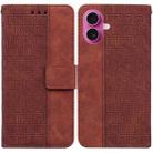 For iPhone 17 Geometric Embossed Leather Phone Case(Brown) - 1