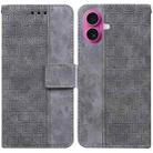 For iPhone 17 Geometric Embossed Leather Phone Case(Grey) - 1