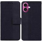 For iPhone 17 Geometric Embossed Leather Phone Case(Black) - 1