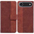 For iPhone 17 Air Geometric Embossed Leather Phone Case(Brown) - 1