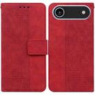 For iPhone 17 Air Geometric Embossed Leather Phone Case(Red) - 1