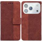 For iPhone 17 Pro Max Geometric Embossed Leather Phone Case(Brown) - 1