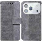 For iPhone 17 Pro Max Geometric Embossed Leather Phone Case(Grey) - 1