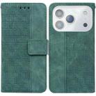 For iPhone 17 Pro Max Geometric Embossed Leather Phone Case(Green) - 1