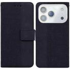 For iPhone 17 Pro Max Geometric Embossed Leather Phone Case(Black) - 1