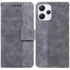 For Xiaomi Redmi 12 Geometric Embossed Leather Phone Case(Grey) - 1