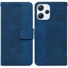 For Xiaomi Redmi 12 Geometric Embossed Leather Phone Case(Blue) - 1