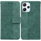 For Xiaomi Redmi 12 Geometric Embossed Leather Phone Case(Green) - 1
